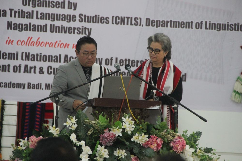 Speakers at the Language Convention of Naga Languages launched at Ura Academy, Kohima.